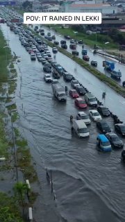 Lekki Flooded After Heavy Rain Today